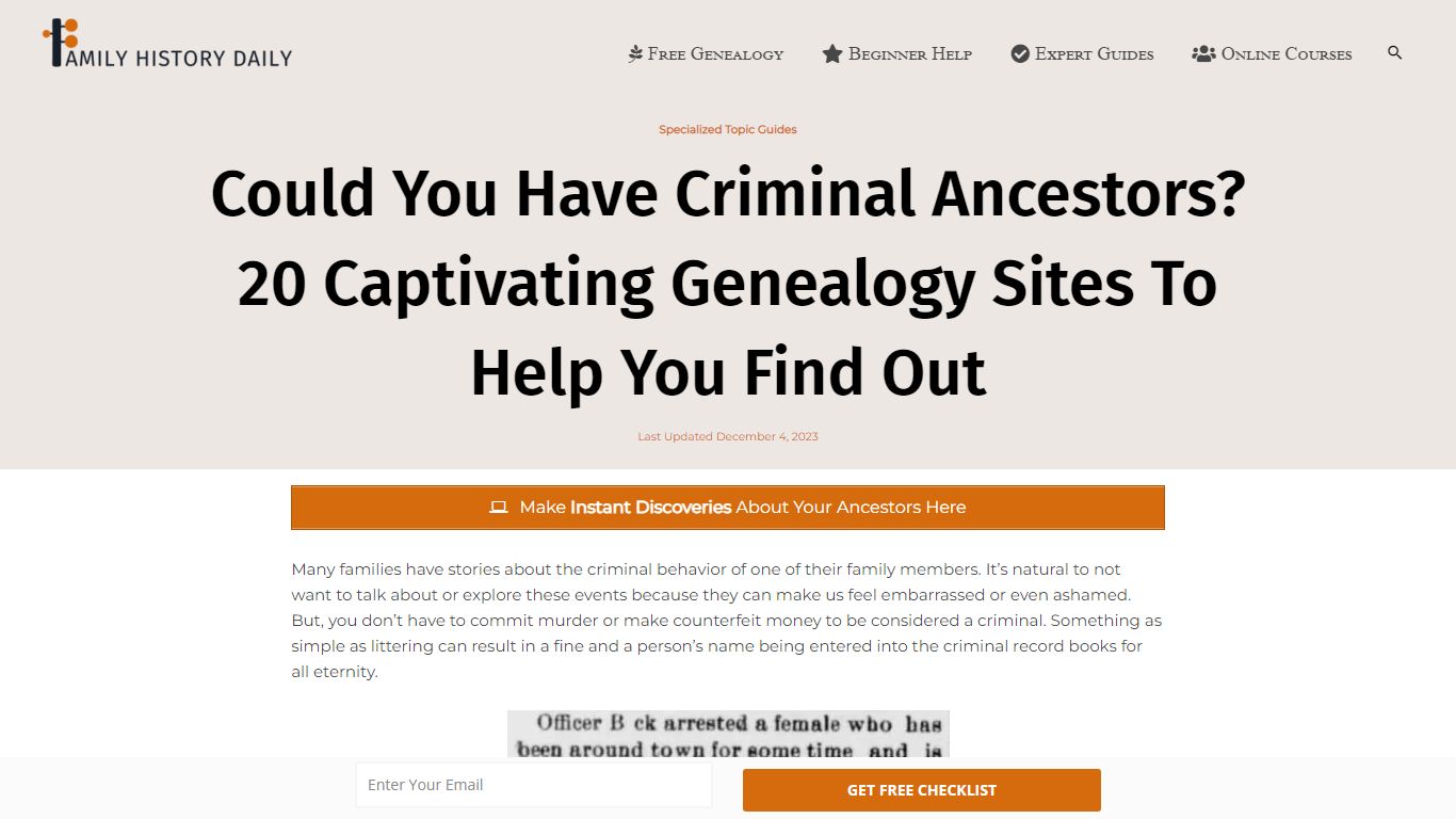 Could You Have Criminal Ancestors? Here's How to Find Out